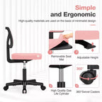 Chaise de bureau moderne à dossier bas en maille, avec roulettes, fauteuil de travail pivotant et réglable pour bureau, bureau à domicile, coiffeuse