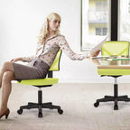 Chaise de bureau moderne à dossier bas en maille, avec roulettes, fauteuil de travail pivotant et réglable pour bureau, bureau à domicile, coiffeuse