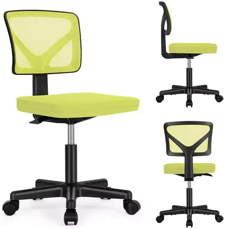 Chaise de bureau moderne à dossier bas en maille, avec roulettes, fauteuil de travail pivotant et réglable pour bureau, bureau à domicile, coiffeuse