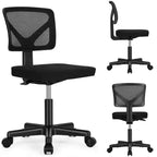 Chaise de bureau moderne à dossier bas en maille, avec roulettes, fauteuil de travail pivotant et réglable pour bureau, bureau à domicile, coiffeuse