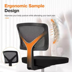 Chaise de bureau moderne à dossier bas en maille, avec roulettes, fauteuil de travail pivotant et réglable pour bureau, bureau à domicile, coiffeuse