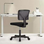 Okak Modern Low-Back Mesh Small Home Office Desk Chair with Wheels,Adjustable Swivel Task Chair for Office,Study,Vanity Room