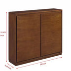 Buffet de 99 cm avec 2 trous pour prises, Meuble de rangement, Meuble de cuisine pour Salon, Cuisine, Salle à manger, Noyer