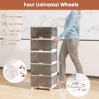 5 bacs de rangement empilables avec roues détachables 85 L Grand organisateur