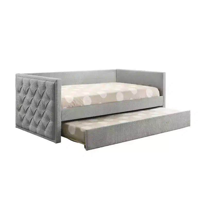 Canapé-lit double design moderne avec lit gigogne et matelas - Plateforme prête avec bois d'ingénierie