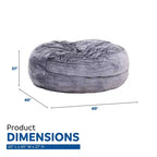 Pouf en mousse de fausse fourrure de 1,5 m