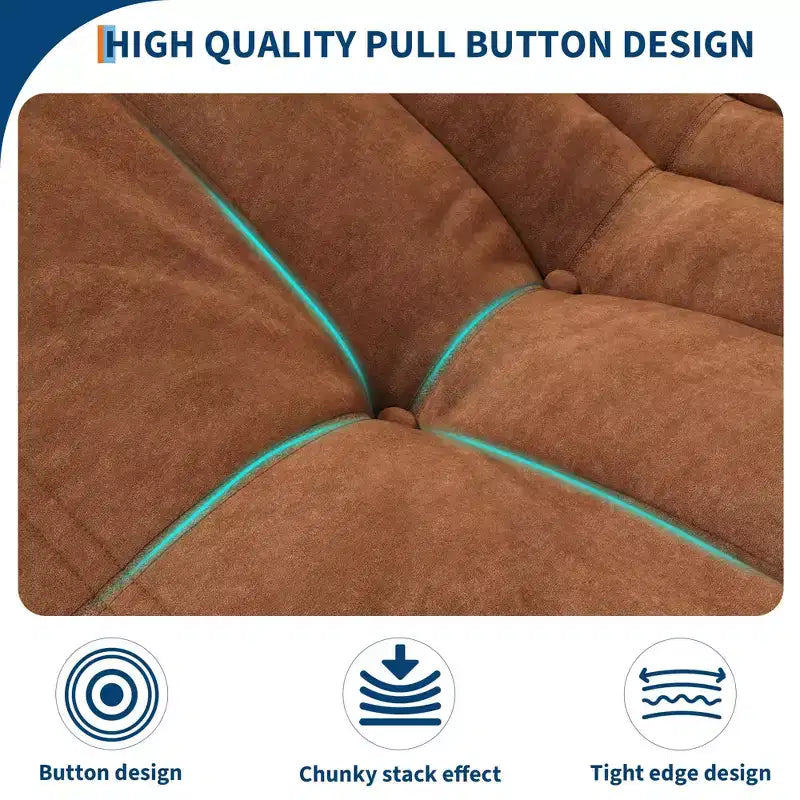 Canapé en tissu bouclette de 69 pouces, pouf double pour deux personnes avec assise profonde, canapés rembourrés pour salon, chambre à coucher, appartement