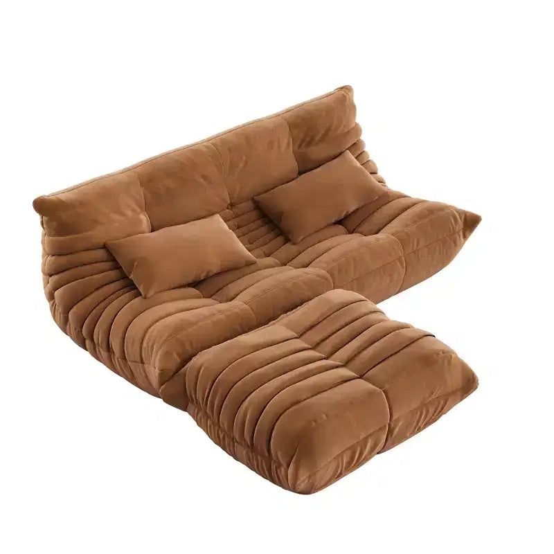 Canapé en tissu bouclette de 69 pouces, pouf double pour deux personnes avec assise profonde, canapés rembourrés pour salon, chambre à coucher, appartement