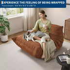Canapé en tissu bouclette de 69 pouces, pouf double pour deux personnes avec assise profonde, canapés rembourrés pour salon, chambre à coucher, appartement