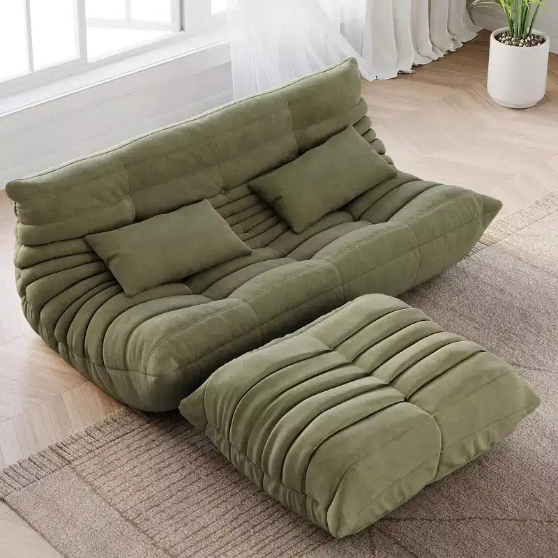 Canapé en tissu bouclette de 69 pouces, pouf double pour deux personnes avec assise profonde, canapés rembourrés pour salon, chambre à coucher, appartement