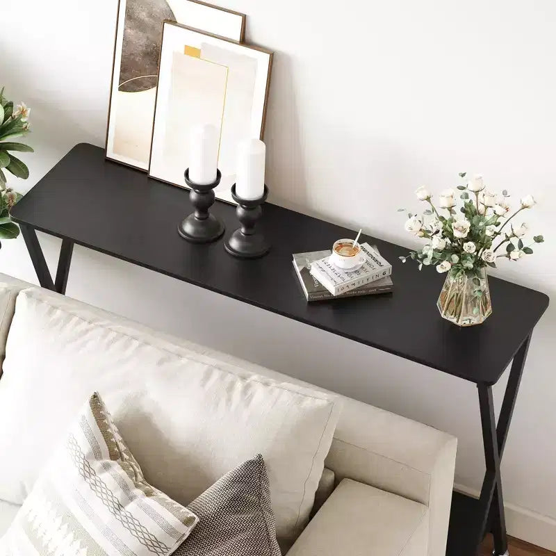 2 - Tier Narrow Console Table, Small Entryway Table, Display Table with Shelves, Sofa Table for Living Room Hallway Entryway Foyer