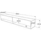 Meuble TV Console de divertissement avec étagères de rangement et portes