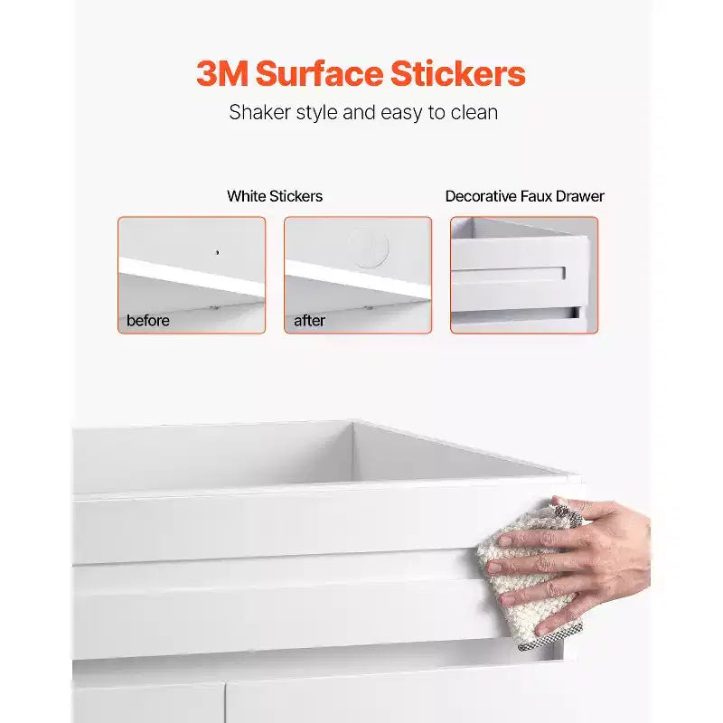 Meuble bas Shaker, Meuble bas sous évier non assemblé de 36 pouces, Meuble de 36 L x 24 P x 34,5 H prêt à assembler, Blanc