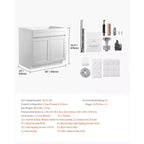 Meuble bas Shaker, Meuble bas sous évier non assemblé de 36 pouces, Meuble de 36 L x 24 P x 34,5 H prêt à assembler, Blanc