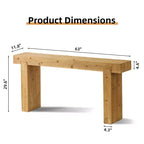 Table Console en Bois Massif 63 po, Table de Canapé de Ferme Rustique, Table Étroite d'Entrée, Table d'Appoint, Naturel