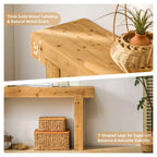 Table Console en Bois Massif 63 po, Table de Canapé de Ferme Rustique, Table Étroite d'Entrée, Table d'Appoint, Naturel