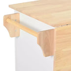 Îlot de cuisine avec abattant, chariot de rangement avec organisateur d'armoire coulissant à 3 niveaux, étagère interne, chariot roulant avec porte-serviettes et 2 tiroirs