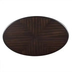Table basse ovale en bois de 42'' à 2 niveaux avec étagère de rangement ouverte pour le salon, Espresso