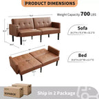 Canapé-lit double, canapé inclinable réglable sur 3 positions, conception surélevée pour un nettoyage facile, canapé pliant moderne pour salon, appartement, bureau