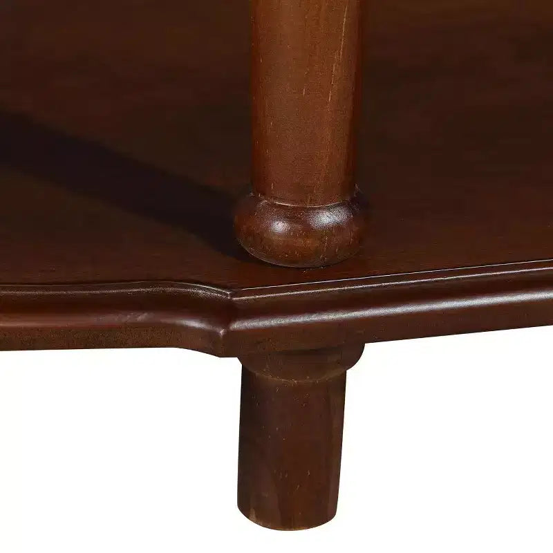 Table console incurvée rétro en bois de 52 po avec étagère ouverte et 2 tiroirs pour le salon et le couloir, cerisier
