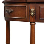 Table console incurvée rétro en bois de 52 po avec étagère ouverte et 2 tiroirs pour le salon et le couloir, cerisier