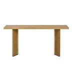 Console minimaliste en bois avec pieds géométriques, Table d'entrée en bois de style ferme pour le salon et l'entrée