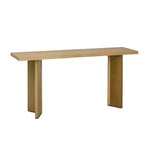 Console minimaliste en bois avec pieds géométriques, Table d'entrée en bois de style ferme pour le salon et l'entrée