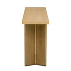 Console minimaliste en bois avec pieds géométriques, Table d'entrée en bois de style ferme pour le salon et l'entrée