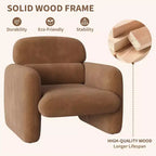 Fauteuil d'appoint moderne, Fauteuil de salon à ossature bois, Fauteuil de lecture confortable pour Salon, Chambre à coucher, Appartement, Coin