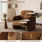 Fauteuil d'appoint moderne, Fauteuil de salon à ossature bois, Fauteuil de lecture confortable pour Salon, Chambre à coucher, Appartement, Coin