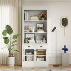 Vitrine moderne avec 2 portes vitrées, étagère réglable et tiroir de rangement