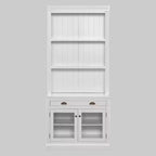 Vitrine moderne avec 2 portes vitrées, étagère réglable et tiroir de rangement