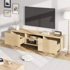 Meuble TV de style industriel avec deux tiroirs, adapté aux téléviseurs de 80 pouces, meuble multimédia en bois pour salons