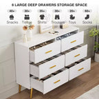 Console avec 6 tiroirs, commode haute de rangement tour pour chambre à coucher, placard, salon, couloir et entrée