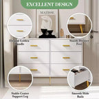 Console avec 6 tiroirs, commode haute de rangement tour pour chambre à coucher, placard, salon, couloir et entrée