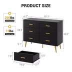 Console avec 6 tiroirs, commode haute de rangement tour pour chambre à coucher, placard, salon, couloir et entrée