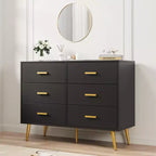 Console avec 6 tiroirs, commode haute de rangement tour pour chambre à coucher, placard, salon, couloir et entrée