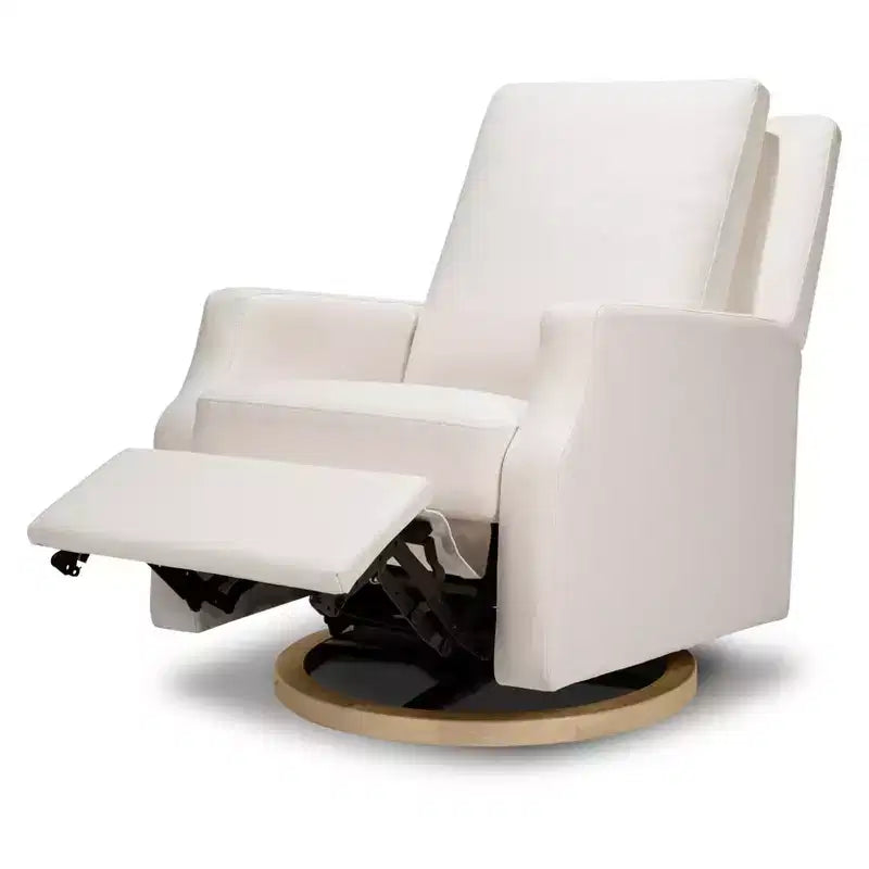 Fauteuil inclinable électrique et fauteuil-planeur pivotant - tissu tissé écologique de couleur crème