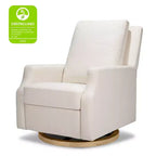 Fauteuil inclinable électrique et fauteuil-planeur pivotant - tissu tissé écologique de couleur crème