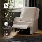Fauteuil inclinable électrique et fauteuil-planeur pivotant - tissu tissé écologique de couleur crème