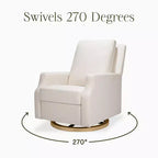 Fauteuil inclinable électrique et fauteuil-planeur pivotant - tissu tissé écologique de couleur crème