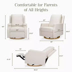 Fauteuil inclinable électrique et fauteuil-planeur pivotant - tissu tissé écologique de couleur crème