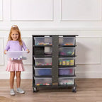 Tour de rangement mobile à 20 compartiments et 20 bacs de rangement, 5x4, Mobilier pour enfants