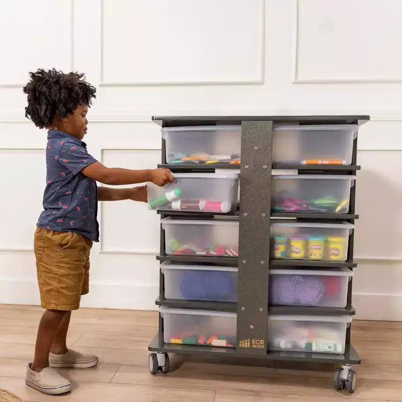 Tour de rangement mobile à 20 compartiments et 20 bacs de rangement, 5x4, Mobilier pour enfants