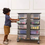 Tour de rangement mobile à 20 compartiments et 20 bacs de rangement, 5x4, Mobilier pour enfants