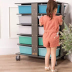 Tour de rangement mobile à 20 compartiments et 20 bacs de rangement, 5x4, Mobilier pour enfants