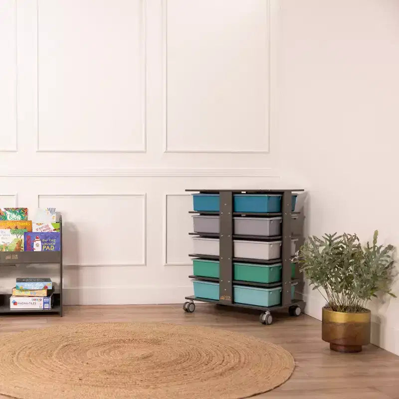 Tour de rangement mobile à 20 compartiments et 20 bacs de rangement, 5x4, Mobilier pour enfants