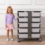 Tour de rangement mobile à 20 compartiments et 20 bacs de rangement, 5x4, Mobilier pour enfants