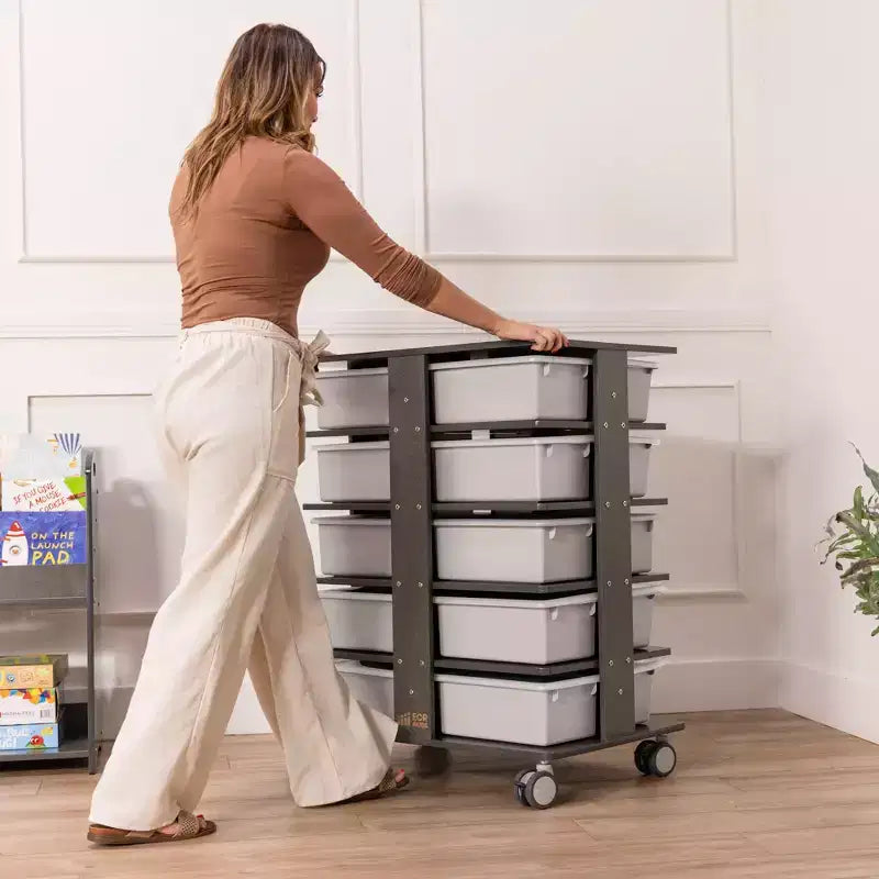 Tour de rangement mobile à 20 compartiments et 20 bacs de rangement, 5x4, Mobilier pour enfants