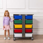 Tour de rangement mobile à 20 compartiments et 20 bacs de rangement, 5x4, Mobilier pour enfants